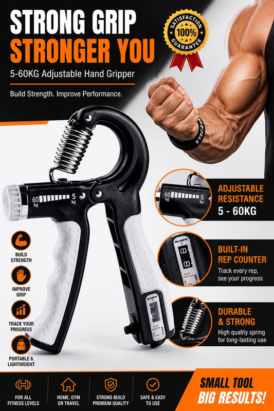 Build Strong Grip With Adjustable Hand Gripper