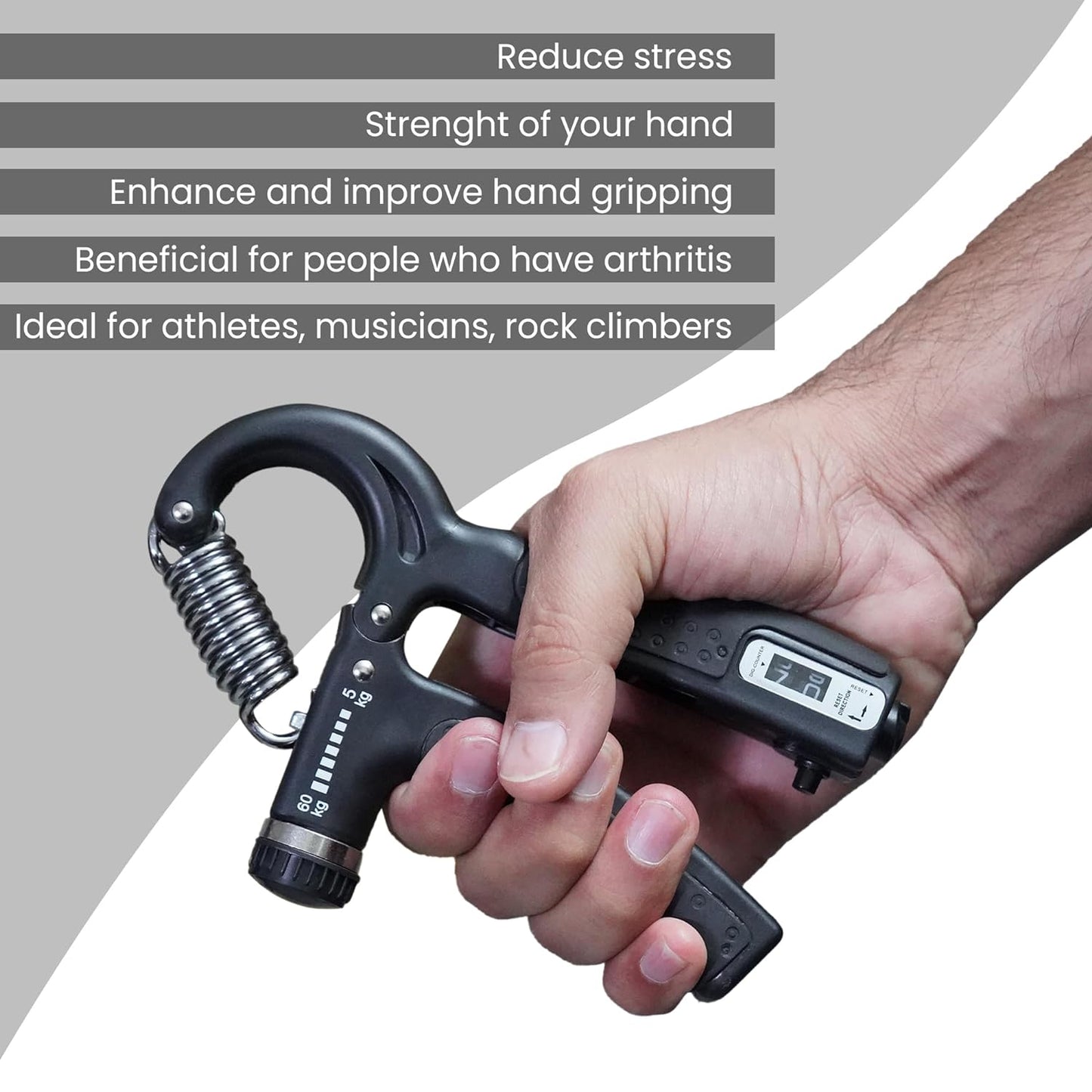 Build Strong Grip With Adjustable Hand Gripper