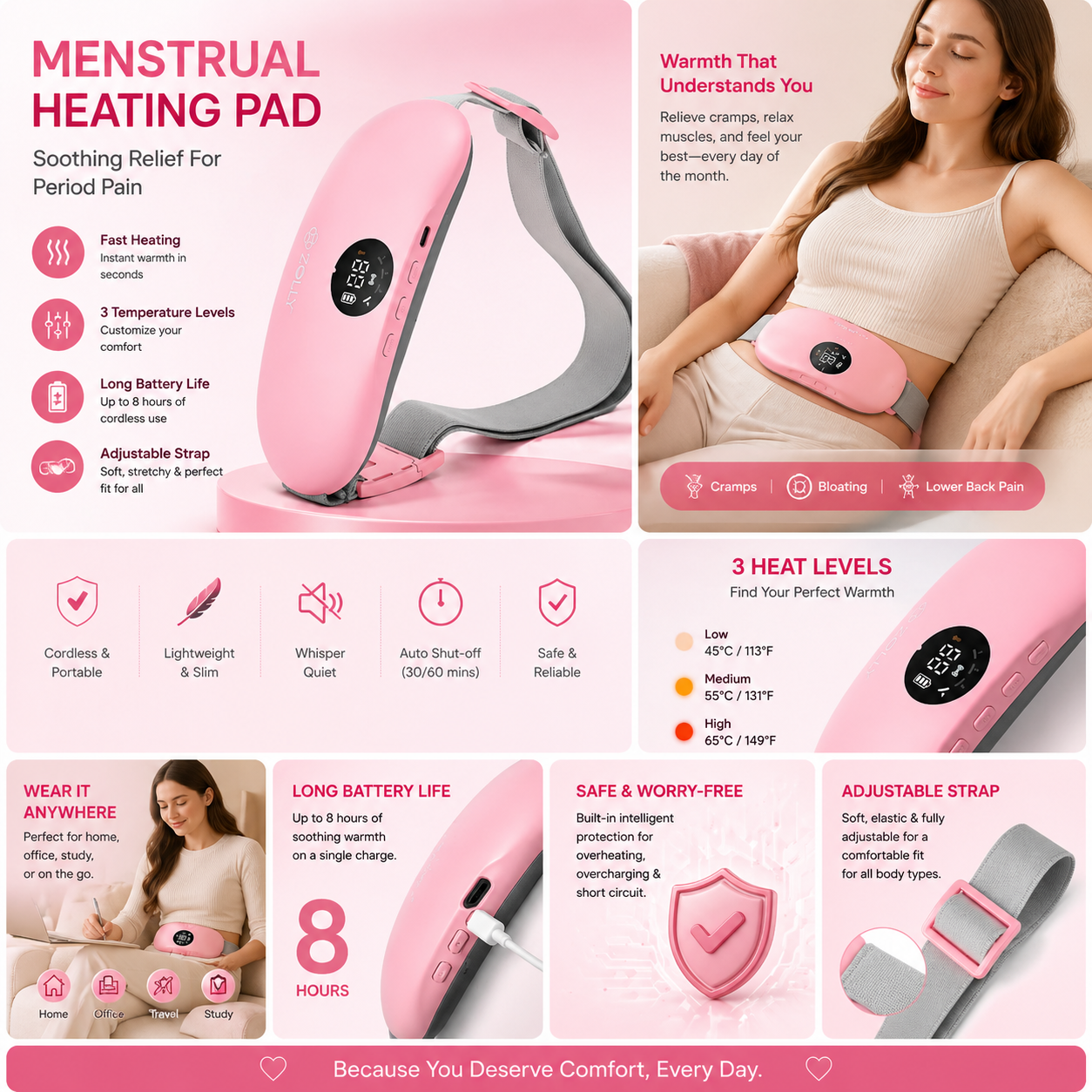 Portable Cordless  - Menstrual Heating Pad