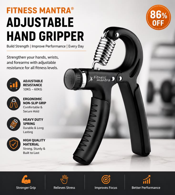 Build Strong Grip With Adjustable Hand Gripper